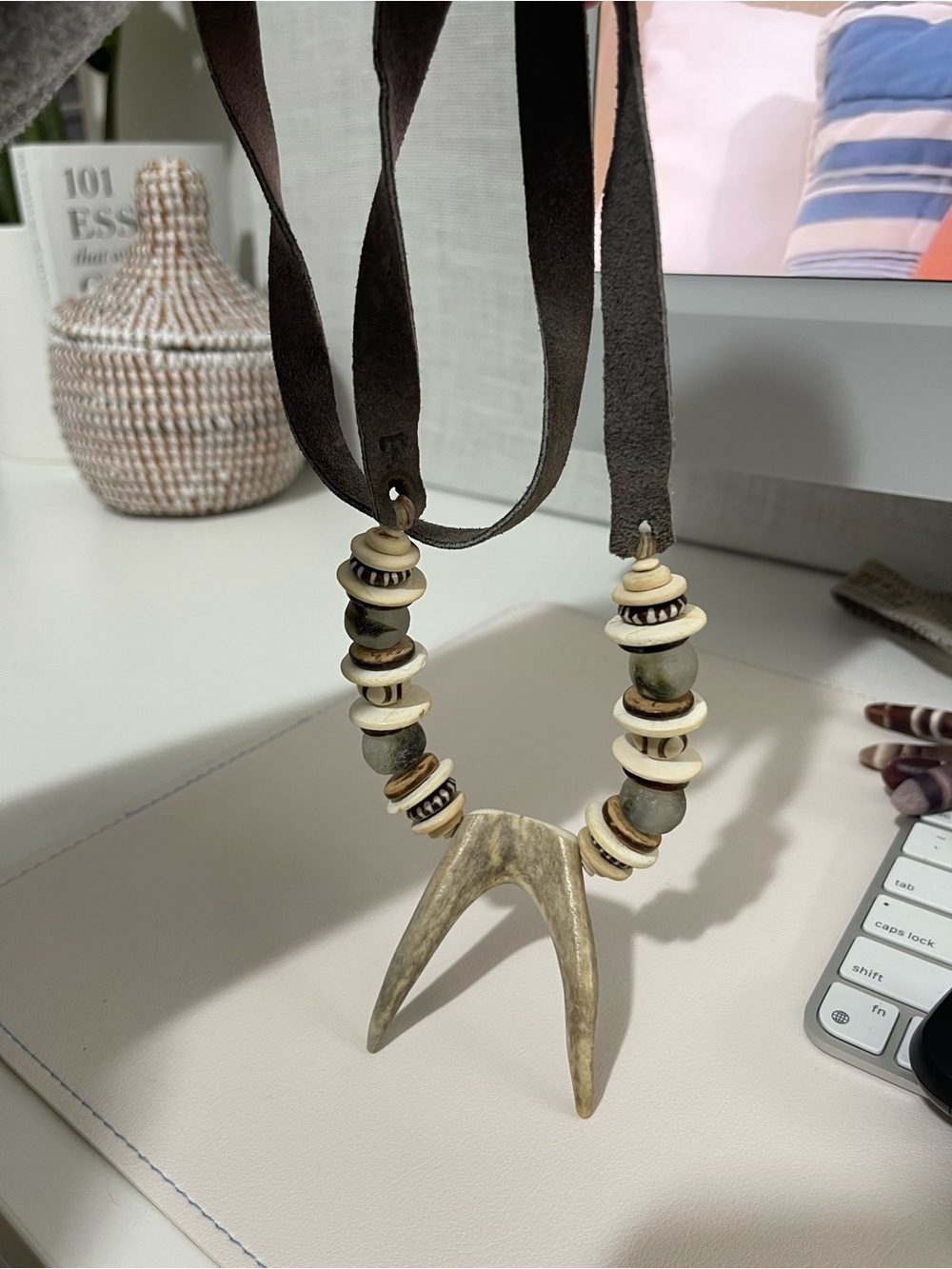 $150 TWINE & TWIG antler handcrafted necklace